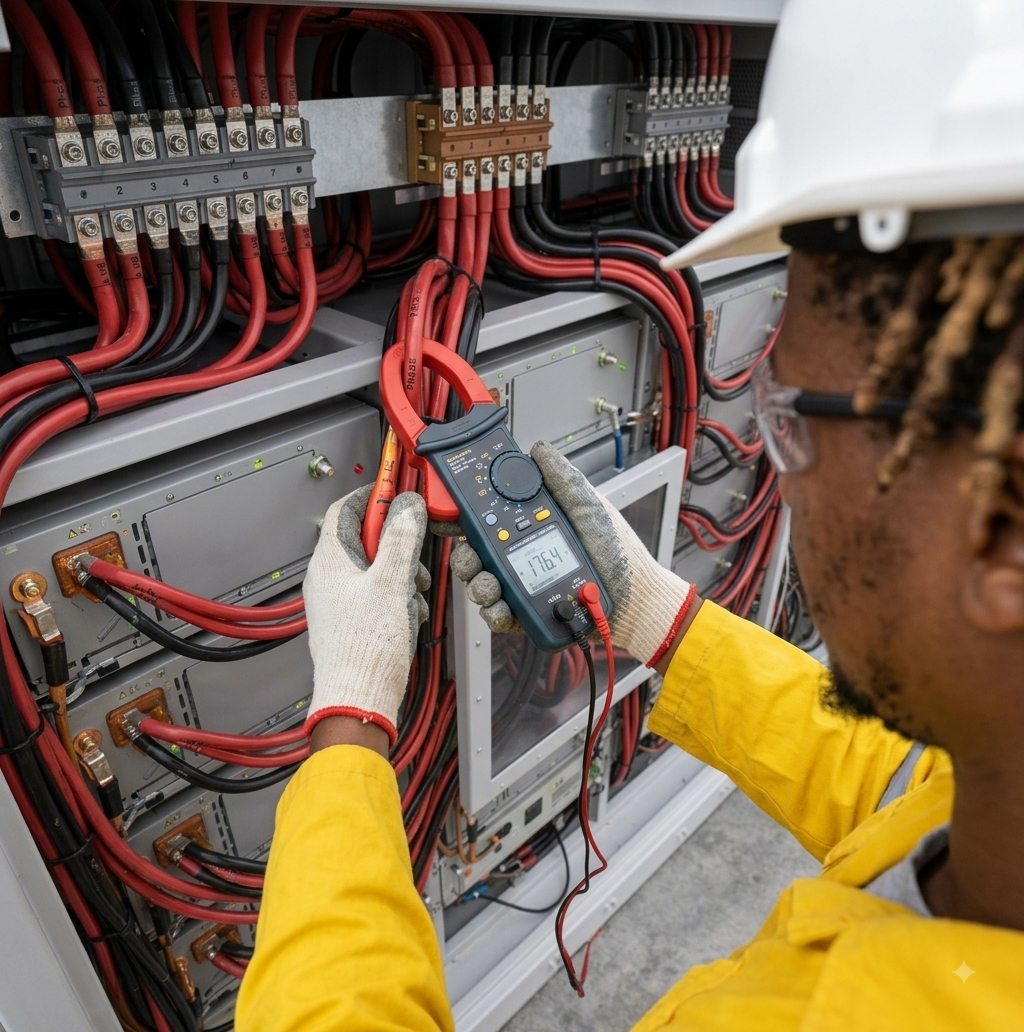 Energy audit professional analyzing data on tablet